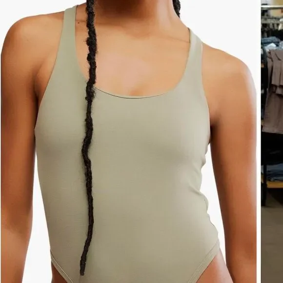 Free-people Women's Green and Khaki Bodysuit - Picture 2 of 7